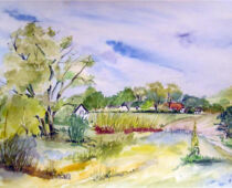 Aquarell | 36 x 48 cm | Preis: 100 € | #51 Torgau - Am Großen Teich (Aquarell)