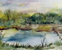 Aquarell | 30 x 60 cm | Preis: 125 € | #31 Torgau - Am Großen Teich (Aquarell)