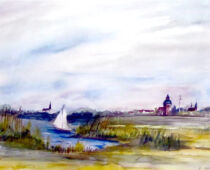 Aquarell | 36 x 48 cm | Preis: 125 € | #822 Barth an der Ostsee (Aquarell)
