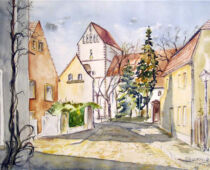 Aquarell | 30 x 40 cm | Preis: 125 € | #89 Belgern - Kloster (Aquarell)