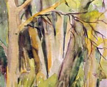 Aquarell | 30 x 60 cm | Preis: 85 € | #92 Belgern - Treblitzscher Park (Aquarell)