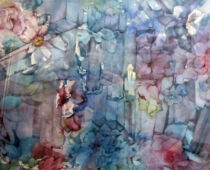 Aquarell | 80 x 100 cm | Preis: 250 € | #110 Blüten und Eiskristalle (Aquarell)