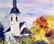 Aquarell | 36 x 48 cm | Preis: 125 € | #114 Burgweinting bei Regensburg (Aquarell)