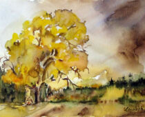 Aquarell | 36 x 48 cm | Preis: 100 € | #733 Dübener Heide (Aquarell)