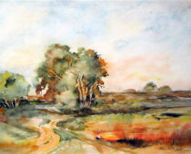 Aquarell | 36 x 48 cm | Preis: 125 € | #142 Elblandschaft (Aquarell)