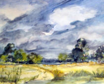 Aquarell | 36 x 48 cm | 125 | #148 Elblandschaft (Aquarell)