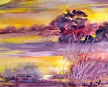 Aquarell | 30 x 40 cm | Preis: 75 € | #150 Elblandschaft (Aquarell)