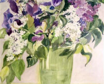 Aquarell | 36 x 48 cm | unverkäuflich | #892 Blauer und Weißer Flieder (Aquarell)