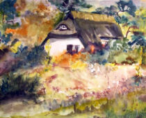 Aquarell | 36 x 48 cm | Preis: 100 € | #224 Hiddensee - Bauchhaus (Aquarell)