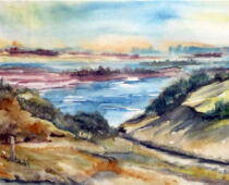 Aquarell | 50 x 60 cm | Preis: 200 € | #237 Hiddensee - Hohlweg (Aquarell)