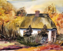 Aquarell | 36 x 48 cm | Preis: 125 € | #724 Hiddensee - Neuendorf (Aquarell)