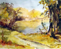 Aquarell | 30 x 40 cm | Preis: 95 € | #278 Idylle im Herbst (Aquarell)