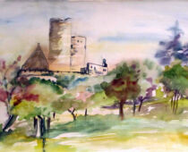 Aquarell | 36 x 48 cm | Preis: 100 € | #297 Kloster bei Butzbach (Aquarell)