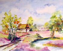 Aquarell | 36 x 48 cm | Preis: 100 € | #317 Lüneburger Heide (Aquarell)