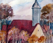 Aquarell | 36 x 48 cm | unverkäuflich | #767 Marienkirche (Aquarell)