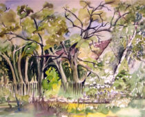 Aquarell | 42 x 56 cm | Preis: 125 € | #332 Mortitz bei Eilenburg - Webers Gehöft (Aquarell)