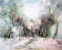 Aquarell | 30 x 40 cm | Preis: 100 € | #931 Nebelstimmung (Aquarell)