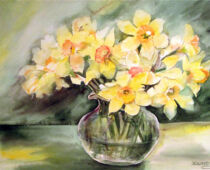 Aquarell | 36 x 48 cm | Preis: 100 € | #363 Osterglocken (Aquarell)