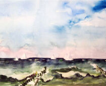 Aquarell | 36 x 48 cm | Preis: 125 € | #730 Ostsee (Aquarell)