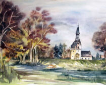 Aquarell | 36 x 48 cm | Preis: 100 € | #383 Polbitz bei Torgau (Aquarell)