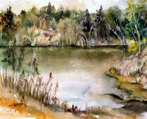 Aquarell | 36 x 48 cm | Preis: 125 € | #752 Röcknitz (Aquarell)