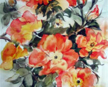 Aquarell | 20 x 30 cm | Preis: 85 € | #404 Rosenblüten (Aquarell)