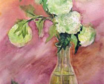 Aquarell | 40 x 80 cm | Preis: 85 € | #416 Schneeball in Vase (Aquarell)