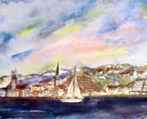 Aquarell | 30 x 40 cm | Preis: 75 € | #427 Slovenien (Aquarell)