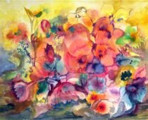 Aquarell | 36 x 48 cm | Preis: 100 € | #431 Sommerfeuer (Aquarell)