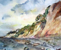 Aquarell | 42 x 56 cm | Preis: 150 € | #448 Wussow - Steilküste (Aquarell)