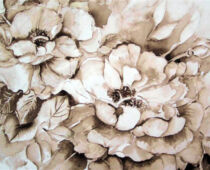 Aquarell | 30 x 40 cm | Preis: 85 € | #915 Strauchpfingstrosen (Aquarell)