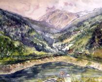 Aquarell | 36 x 48 cm | Preis: 100 € | #470 Südtirol (Aquarell)