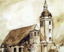 Aquarell Sepia | 25 x 25 cm | Preis: 75 € | #490 Torgau - Marienkirche (Aquarell Sepia)