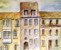 Aquarell | 36 x 48 cm | Preis: 85 € | #491 Torgau - Nonnenstraße (Aquarell)