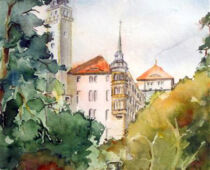 Aquarell | 30 x 40 cm | Preis: 85 € | #494 Torgau - Schloss Hartenfels (Aquarell)