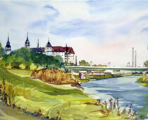 Aquarell | 36 x 48 cm | unverkäuflich | #877 Torgau - Schloss Hartenfels (Aquarell)
