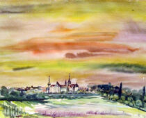 Aquarell | 36 x 48 cm | Preis: 125 € | #498 Torgau - Blick von Werdau (Aquarell)