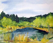 Aquarell | 36 x 48 cm | Preis: 85 € | #762 Trossin - am See (Aquarell)