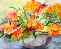 Aquarell | 42 x 56 cm | Preis: 150 € | #882 Tulpen (Aquarell)