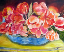 Aquarell | 36 x 48 cm | Preis: 125 € | #797 Tulpen im Korb (Aquarell)