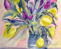 Aquarell | 36 x 48 cm | Preis: 100 € | #518 Tulpenstrauß (Aquarell)