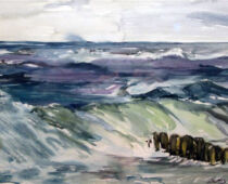 Aquarell | 36 x 48 cm | Preis: 125 € | #62 An der Ostsee - Wellengang (Aquarell)