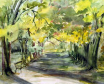 Aquarell | 36 x 48 cm | Preis: 125 € | #91 Belgern - Treblitzscher Park (Aquarell)