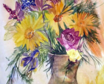 Aquarell | 42 x 56 cm | unverkäuflich | #891 Bunte Sommerblumen (Aquarell)