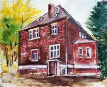 Aquarell | 18 x 24 cm | Gastgeschenk Hochzeit | #974 Haus Lindow (Aquarell)