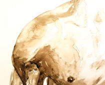 Aquarell Sepia | 18 x 24 cm | Gastgeschenk Hochzeit | #988 Body Sepia (nachempfunden) (Aquarell)