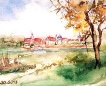 Aquarell | 18 x 24 cm | Gastgeschenk Hochzeit | #990 Landschaft (Aquarell)