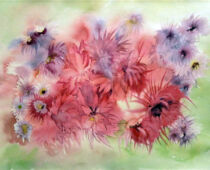 Aquarell | 30 x 40 cm | Preis: 100 € | #410 Roter Blütentraum (Aquarell)