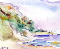 Aquarell | 18 x 24 cm | Gastgeschenk Hochzeit | #1022 Ostsee - Steilküste (Aquarell)