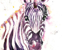 Aquarell | 18 x 24 cm | Gastgeschenk Hochzeit | #1028 Zebra (nachempfunden) (Aquarell)